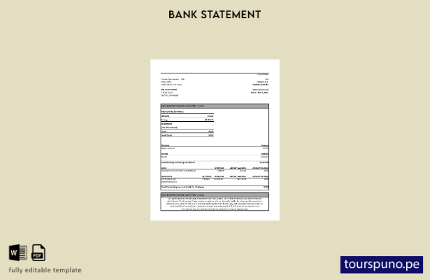listo para imprimir plantilla de Excel de extracto bancario de Citibank de Austr